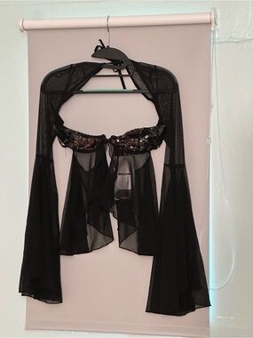 Club exx sequin mesh top